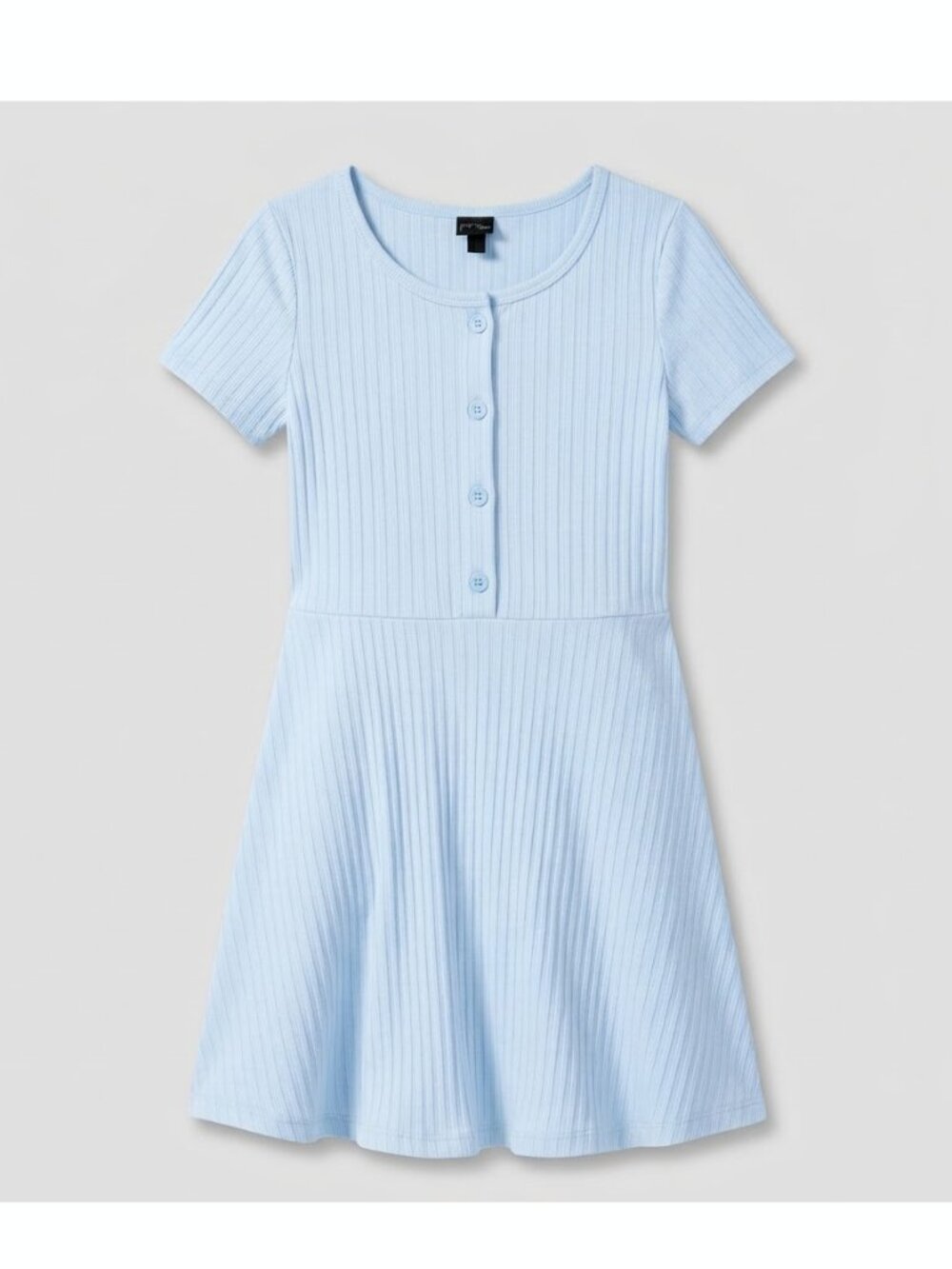 Art class rib knit skater dress light blue